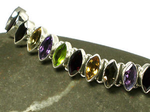 【送料無料】ネックレス　スターリング925bracelet multistone sterling silver 925 gemstone bracelet gift boxed