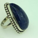 【送料無料】ネックレス ラピスラカボションヴィンテージスターリングシルバーリングvintage sterling silver ring with lapis lazurite cabochon