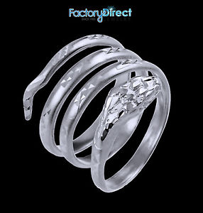 【送料無料】ネックレス　kホワイトゴールドスネークコイルリング10k white gold snake coiled ring 19 mm long