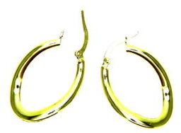 【送料無料】ネックレス　イエローゴールドイヤリングyellow gold earrings 18kt circle ovals wavy