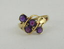 ネックレス　18ctアメジスト4ストーンリングサイズnoサイズ718ct gold and amethyst naturalistic 4 stone ring, uk size no, us size 7