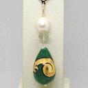 【送料無料】ネックレス イエローゴールドペンダントイタリアpendant in yellow gold 18k 750 with pearl prasiolite amp; ceramic made in italy(4)
