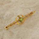【送料無料】ネックレス イエローゴールドヴィンテージペリドットシードパールブローチyellow gold vintage peridot and seed pearl brooch