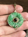 【送料無料】ネックレス ゴールドヒスイカボションガーネットペンダント listingstunning 14ct gold jade and cabochon g...