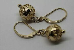 【送料無料】ネックレス　9ct yellow gold 10mm filigree ball spinner earringswith continental hooks9ct yellow gold 10mm filigree ball spinner earrin