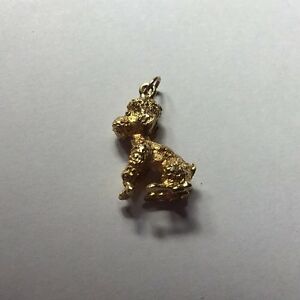 楽天hokushin【送料無料】ネックレス　イエローゴールドプードルペンダントブレスレットhm hallmarked 9k 9ct yellow gold poodle dog charm pendant for bracelet