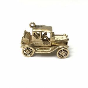 ネックレス　ゴールドペンダント9ct gold articulated motorcar pendantcharm