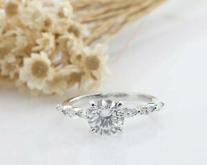 楽天hokushin【送料無料】ネックレス　ラウンドホワイトゴールドカット180 tcw round amp; marquise cut engagement ring in white gold for women