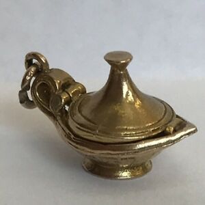 ̵ۥͥå쥹ӥơåɥץfine quality vintage solid 9ct gold genie in lamp opening charm 22cm 1961 53g