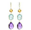 【送料無料】ネックレス　レモントパーズアメジスト14kイェローゴールドイヤリングズ14k yellow gold gemstone earrings with citrine, blue topaz and amethyst