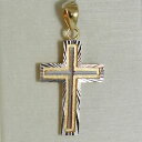 【送料無料】ネックレス cross pendant yellow gold white750 18squared and carvedmade in italy...