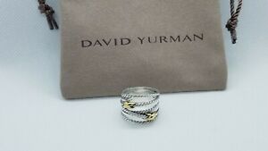 【送料無料】ネックレス　デビッドスターリングシルバーダブル×クロスリングkゴールドサイズdavid yurman sterling silver double x crossover ring with 18k gold size 7