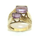 【送料無料】ネックレス　ヴィンテージアメジストサイズn 129ctイェローゴールドladies 9ct yellow gold unusual vintage ring set with amethysts, uk size n 12