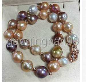 【送料無料】ネックレス　ゴージャスバロックサウスシーマルチカラーパールネックレスインチ(4)