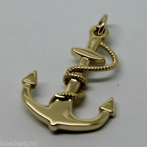 【送料無料】ネックレス ktイエローゴールドソリッドアンカーボートペンダントgenuine, kaedesigns 9ct 9kt yellow gold large solid anchor boat pendant charm