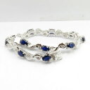 yzlbNX@v[gX^vX^[OVo[Tt@CAfB[XuXbgbirthday gift 925 stamp sterling silver real sapphire cz 183 cm ladies bracelet