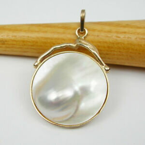 【送料無料】ネックレス オーストラリアマベラウンドミリペンダントイエローゴールドパールaustralian mabe pearl round 25mm blsiter pendant 375 9k 9ct yellow gold, pearl09