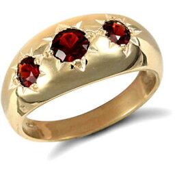 【送料無料】ネックレス　ゴールドブリリアントカットガーネットセットリングサイズ9ct gold three brilliant cut garnet set ring size r only 4g