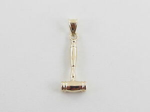̵ۥͥå쥹ɥڥ14k yellow gold 3d judge gavel charm pendant