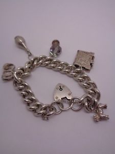 【送料無料】ネックレス　heavy vintage solidcharm bracelet79gm1963fully stampedheavy vintage solid silver charm bracelet 79 gm 1963 fully stamped