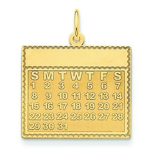 楽天hokushin【送料無料】ネックレス　イエローゴールドカレンダーペンダント14k yellow gold sunday the first day calendar pendant