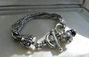 【送料無料】ネックレス gスターリングシルバーフルバリビザンチンチェーンブレスレットclassy 55g sterling silver 925 full hm bali byzantine chain gem charm bracelet