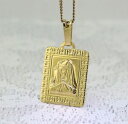 【送料無料】ネックレス イエローゴールドメアリーメッキマドンナペンダントyellow gold mother mary or madonna pendant guaranteed genuine 18k gold