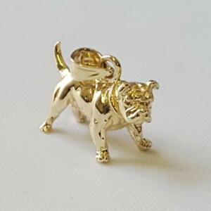 ̵ۥͥå쥹ɥ֥ɥååɥڥȥꥫ14k yellow gold bulldog 3d solid pendant charm, made in usa