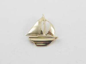 【送料無料】ネックレス　イエローゴールドヨットペンダント14k yellow gold sailing boat charm pendant