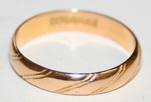 ̵ۥͥå쥹ɥơbeautiful 22ct gold vintage patterned wedding ring size n 12