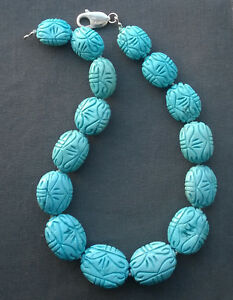 【送料無料】ネックレス ターコイズチョークsterling silver carved turquoise howlite choker 175 remarkable 【送料無料】ネックレス ターコイズチョークsterling silver carved turquoise howlite choker 175 remarkable