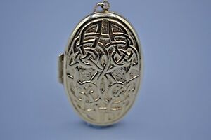 【送料無料】ネックレス　ゴールドセルティックデザインロケット(4)