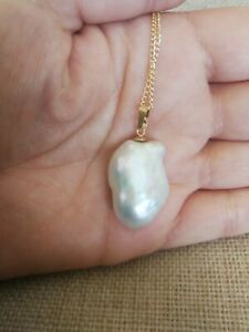 【送料無料】ネックレス　バロックbiwa9ctペンダントネックレスvtg