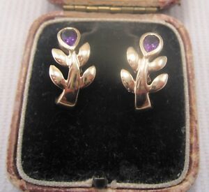 【送料無料】ネックレス ソリッドイエローゴールドデザインアメジストイヤリングa beautiful design amethyst earrings in solid 9ct yellow gold