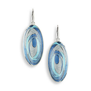 【送料無料】ネックレス　ニコールホウロウnicole barr vitreous enamel on sterling silver abstract oval earringsblue