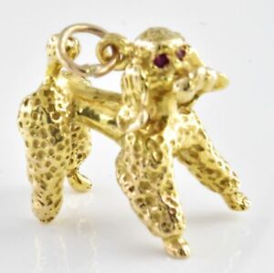 楽天hokushin【送料無料】ネックレス　ルビープードルヴィンテージ9ct935gpoodle dog with ruby eyes heavy vintage 9ct gold charm 935g hallmarked