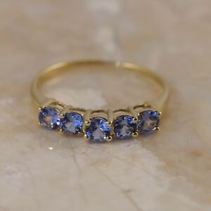 【送料無料】ネックレス　タンザナイトイエローゴールドイエローゴールドtanzanite half eternity yellow gold 9ct yellow gold