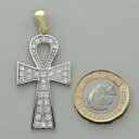 【送料無料】ネックレス　 9ctイェローゴールドアンククロスペンダントrrp260bp13 9ct yellow gold gemsset polished ankh cross pendant rrp 260 bp13