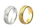 【送料無料】ネックレス　9ctホワイトコートmilgrain3mm6m9ct yellow white gold flat court grooved and milgrain center wedding ring 3mm6m