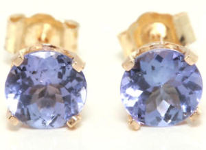 【送料無料】ネックレス　タンザナイトkktソリッドイエローゴールドスタッドイヤリング088ct genuine tanzanite 14k 14kt solid yellow gold studs earrings free shipping