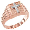 yzlbNX@g[[YS[hNXXNGAYOtwotone rose gold cross square religious mens ring