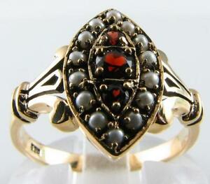 【送料無料】ネックレス　ガーネットシードパールアールデコマーキーズリングサイズbeautiful 9k 9ct garnet amp; seed pearl art deco ns marquise ring free resize