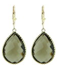 【送料無料】ネックレス　イエローゴールドナシスモーキートパーズイヤリング14k yellow gold gemstone earrings with large pear shape smoky topaz