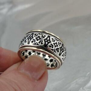 【送料無料】ネックレス　hadarデザイナー925シルバーブラックリングsz 77589sn