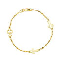 【送料無料】ネックレス 14kイェローゴールドケーブルチェーン714k yellow gold cable chain bead and cross brace...