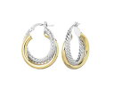 【送料無料】ネックレス 1インチ14kイエローイアリングイアリングスナップバー2トーン5mmtwo tone 5mm by 1 inch 14k yellow and white hoop earrings hoop earring snap bar(4)