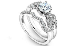 楽天hokushin【送料無料】ネックレス　1 14kcrtmoissanite1 crt brilliant moissanite bridal ring set with matching brand 14k gold over