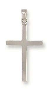 【送料無料】ネックレス　ホワイトゴールドシンプルクロスペンダントwhite gold plain cross pendant 39mm