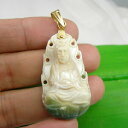 【送料無料】ネックレス ペンダントkイエローゴールドhand carved lady buddha religious pendant genuine 750 ...