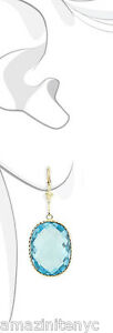【送料無料】ネックレス トパーズ14kイェローゴールドイアリングhandmade 14k yellow gold gemstone earrings with large oval blue topaz drop
